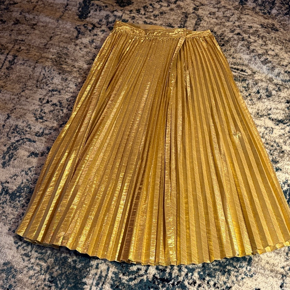 J. Crew Shimmering Gold A-Line Skirt